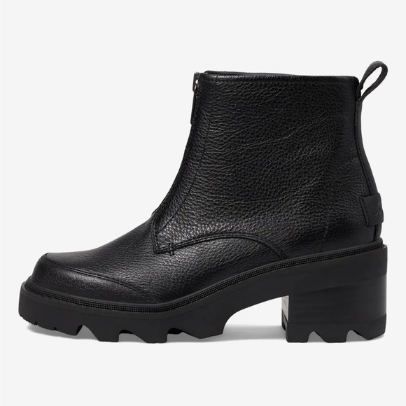 NIB Sorel Joan Now Zip Black Leather Ankle Boots Sz 8.5 - Picture 4 of 10